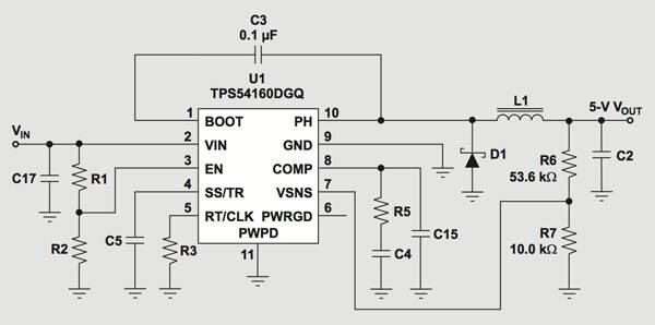 TI TPS54160 switching regulator
